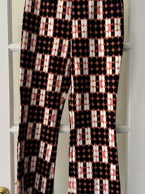 Maeve Anthropologie Rust, Black & Cream Geometric pants